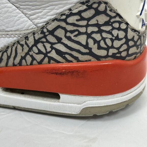 Nike Air Jordan 3 Retro Knicks Men's Size 10.5 136064-148 Sneaker White Orange - Picture 14 of 16
